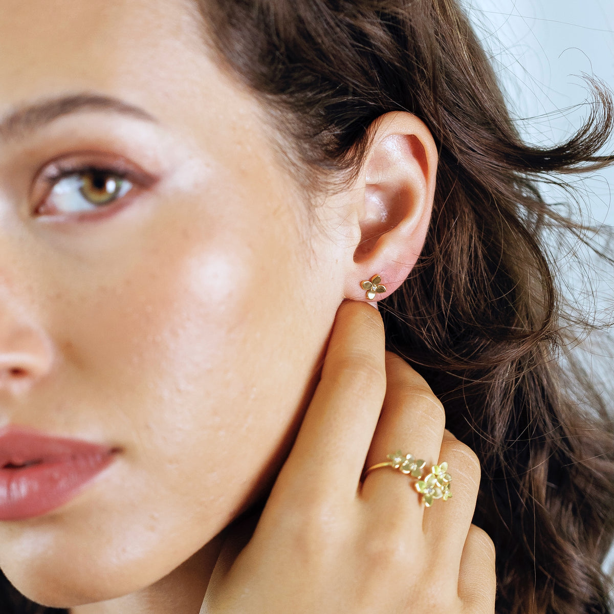 Jewellery Gold Vermeil Earrings Studs Voyage Stud Earrings In Gold