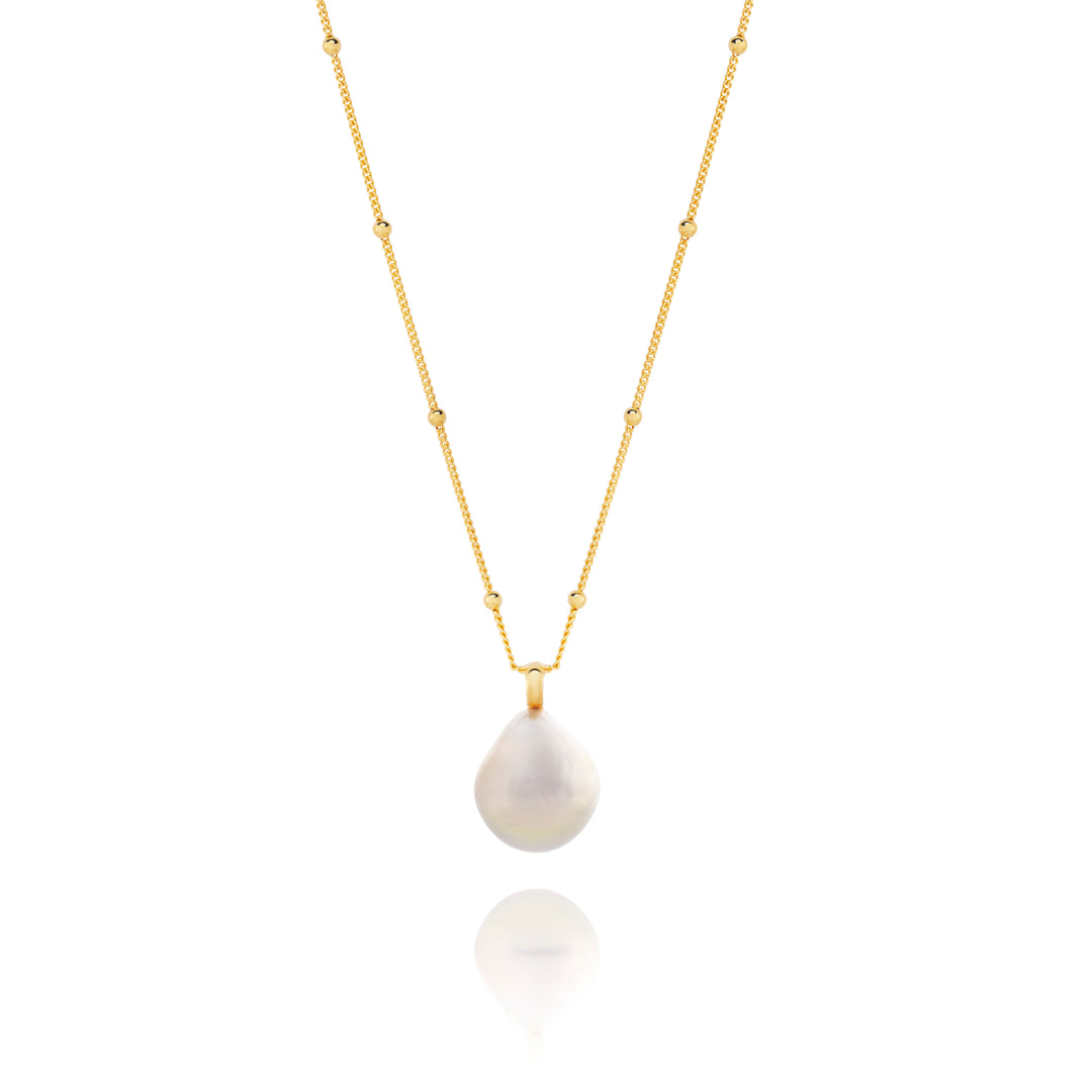 18K Gold Vermeil Pearl Necklace - INES SANTOS JEWELLERY