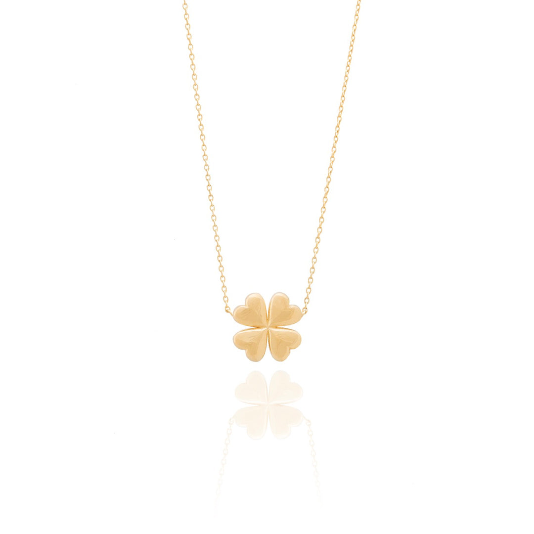 18K Gold Vermeil Clover Leaf Necklace - INES SANTOS JEWELLERY