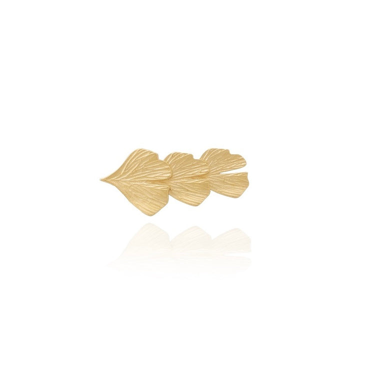 18K Gold Vermeil Ginkgo Leaf Ear Climber - Ines Santos Jewellery