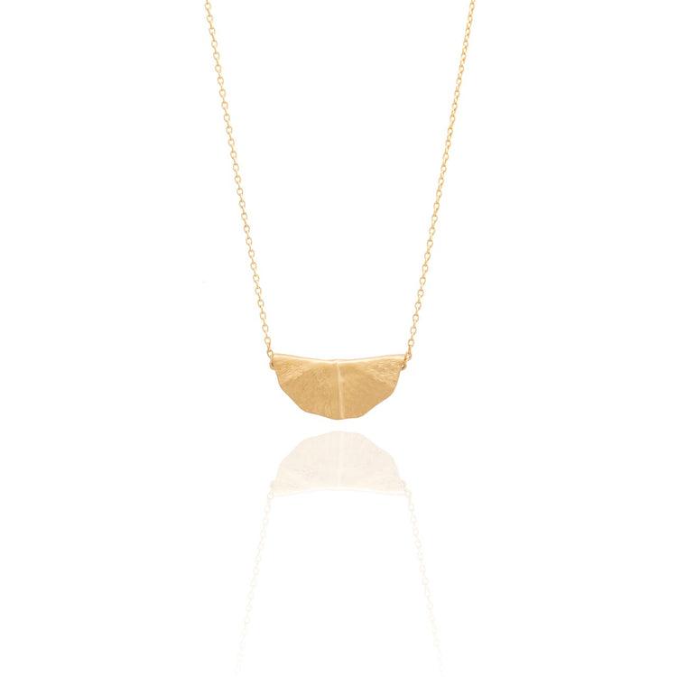 18K Gold Vermeil Water Lily Folded Leaf Necklace - INES SANTOS JEWELLERY