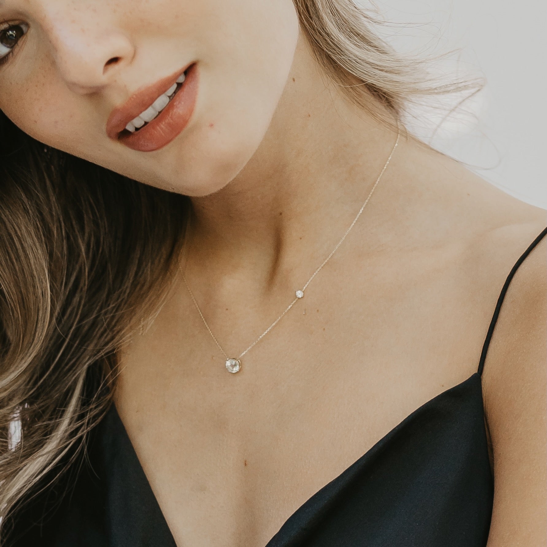 18K Solid Gold Green Amethyst Necklace - Ines Santos Jewellery