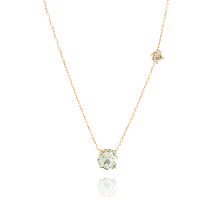 18K Solid Gold Green Amethyst Necklace - Ines Santos Jewellery