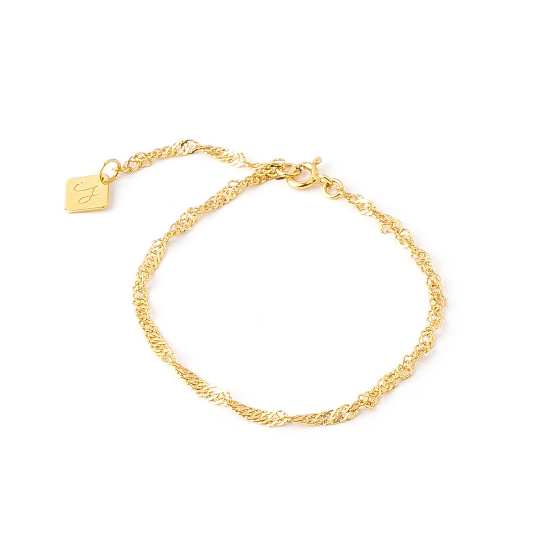 18K Gold Vermeil Twisted Chain Bracelet