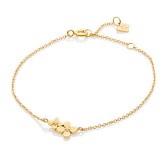 Bloom collection hydrangea chain bracelet with white topaz in 18K gold vermeil