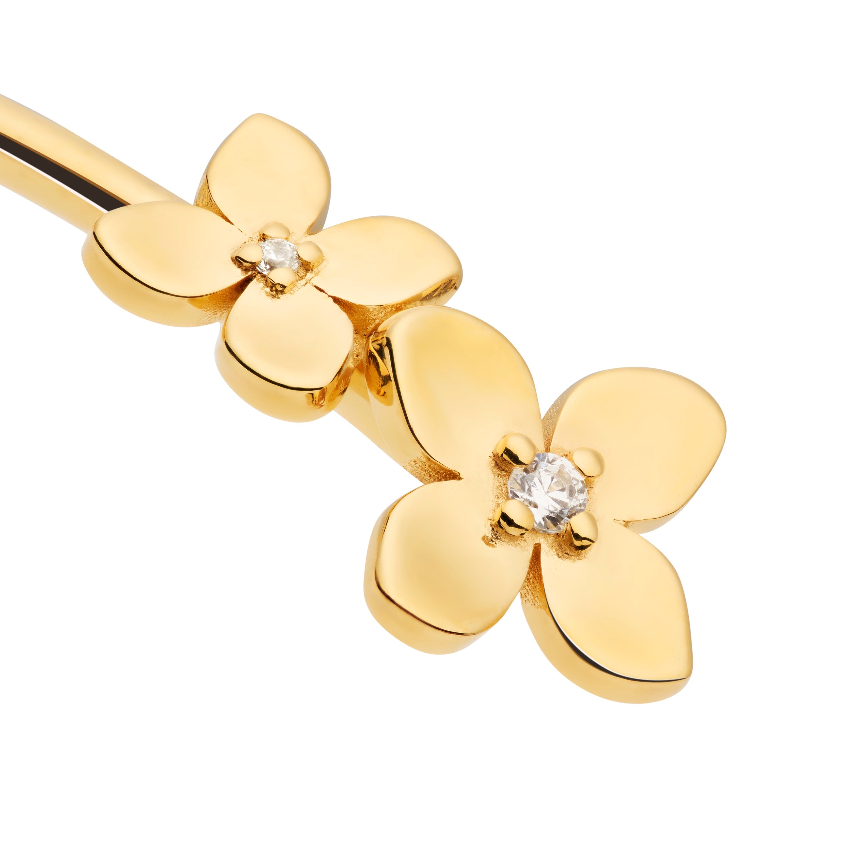 Close-up of Bloom cuff back showing two smaller petals in asymmetric arrangement