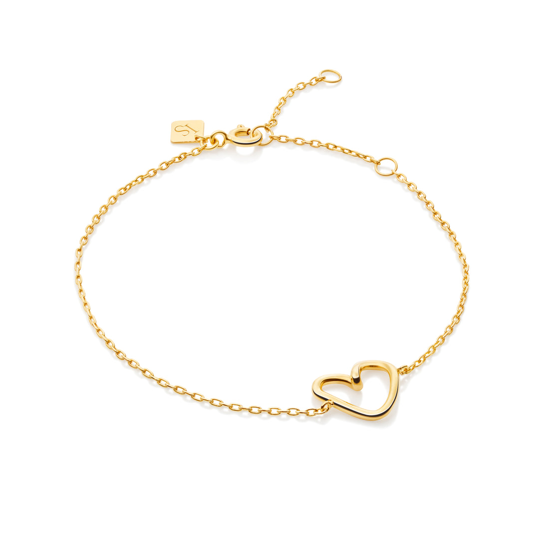 18K Gold Vermeil Heart Silhouette Bracelet