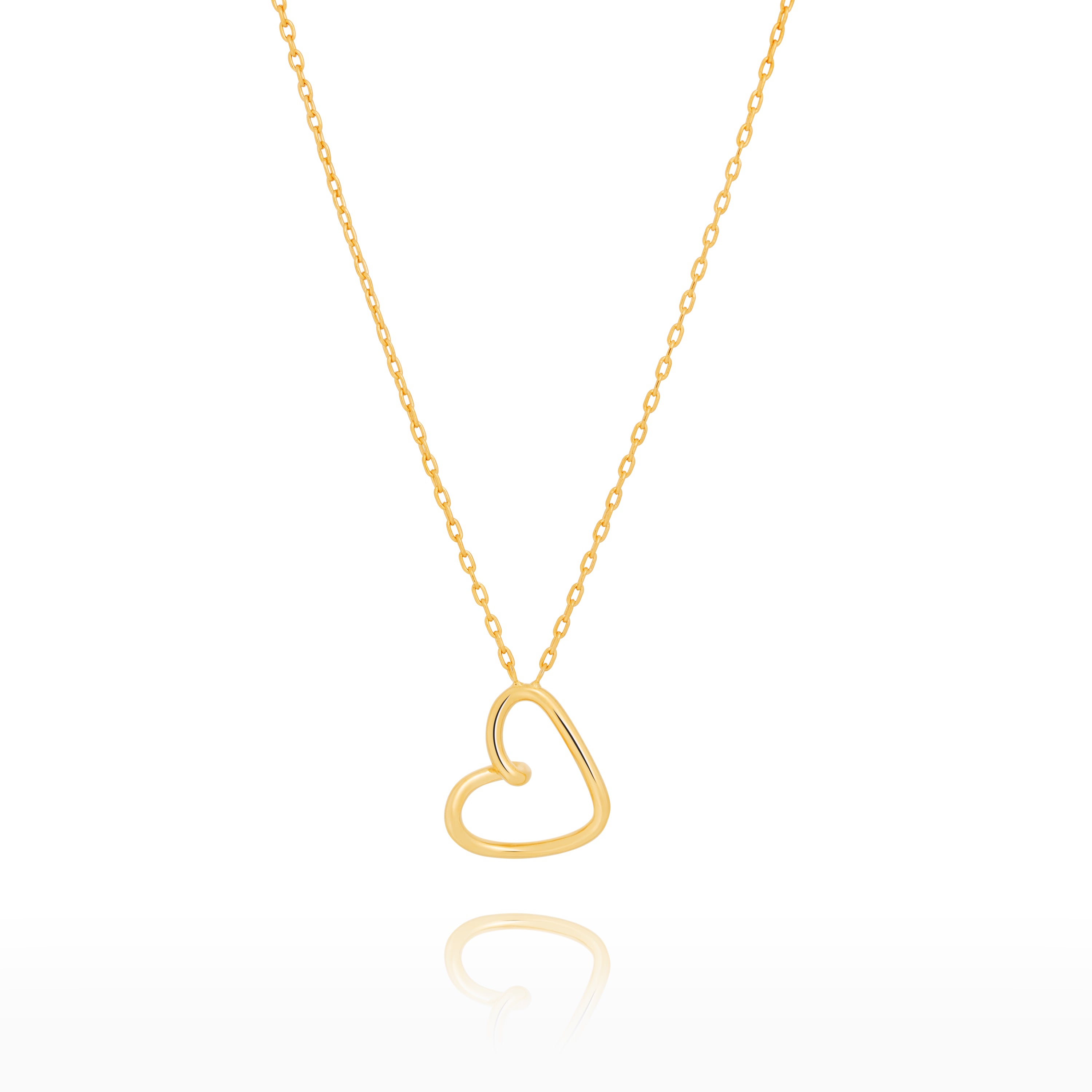 Amore collection heart silhouette necklace in 18K gold vermeil