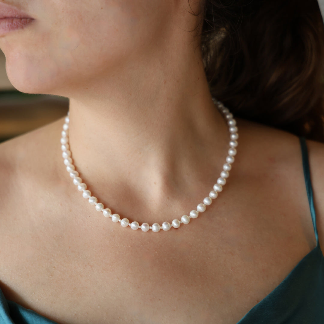 Inês Santos Jewellery - pearl jewelry - 18K Gold Vermeil Fresh Water Pearl Beaded Necklace