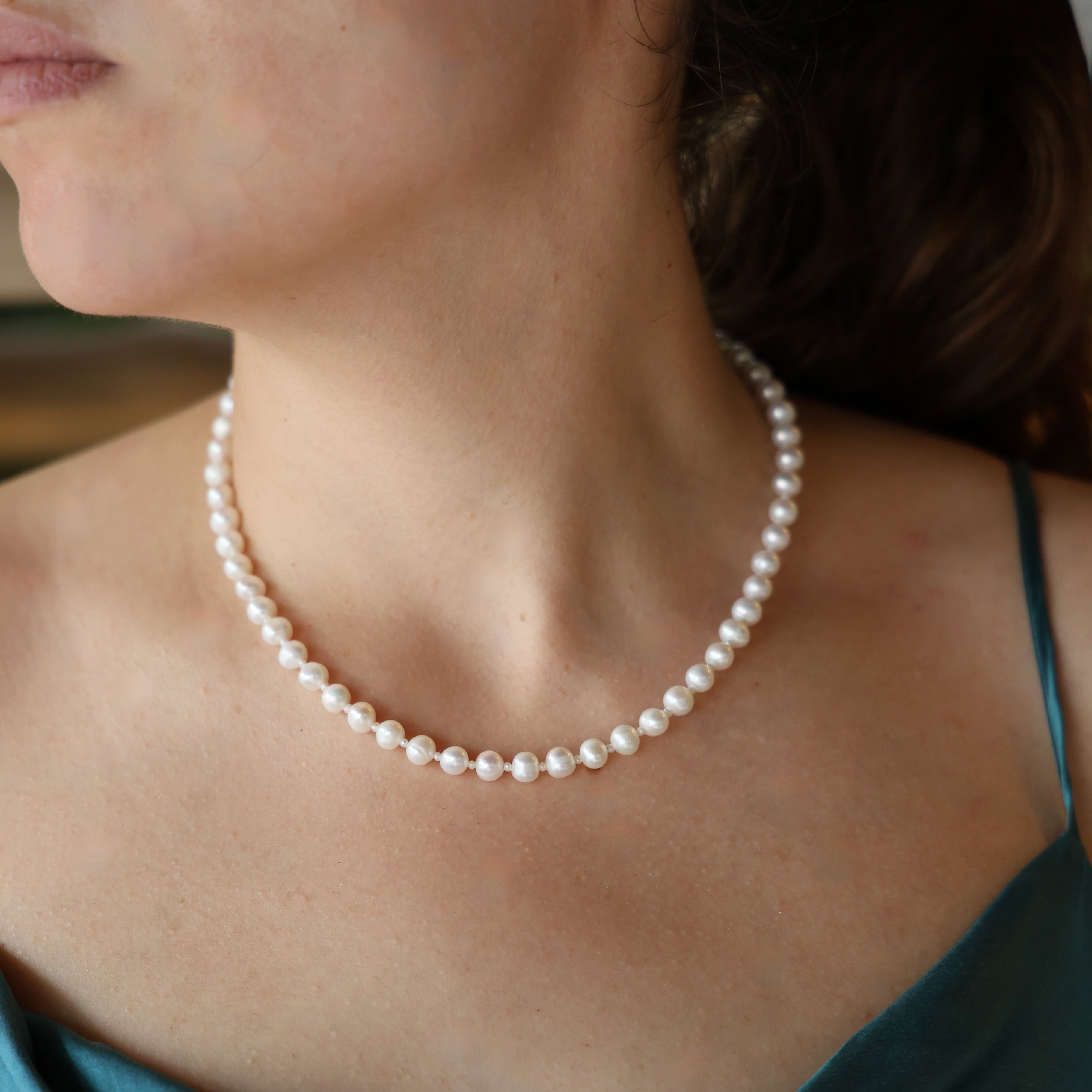 Inês Santos Jewellery - pearl jewelry - 18K Gold Vermeil Fresh Water Pearl Beaded Necklace