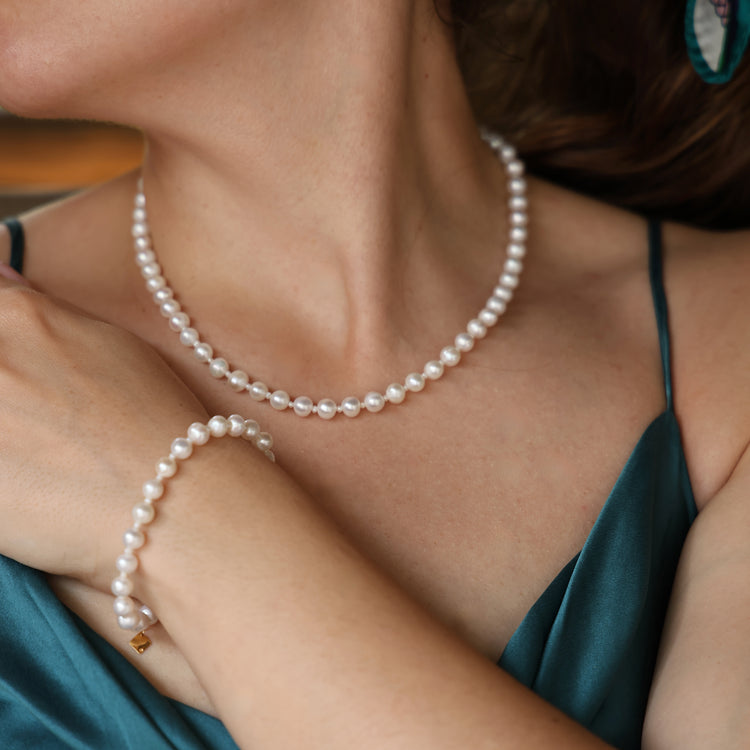 Inês Santos Jewellery - pearl jewelry - 18K Gold Vermeil Fresh Water Pearl Beaded Necklace