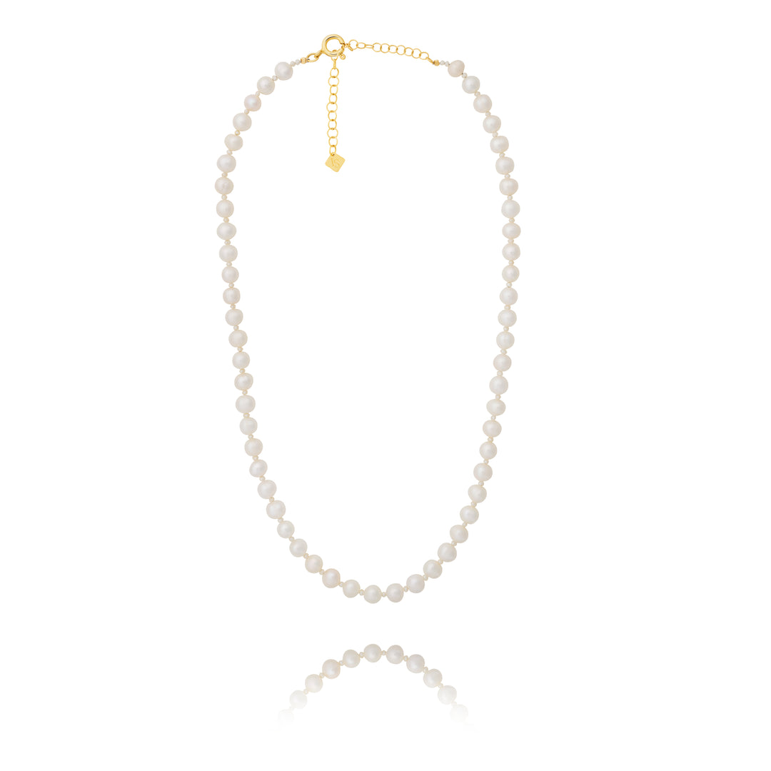 Inês Santos Jewellery - pearl jewelry - 18K Gold Vermeil Fresh Water Pearl Beaded Necklace
