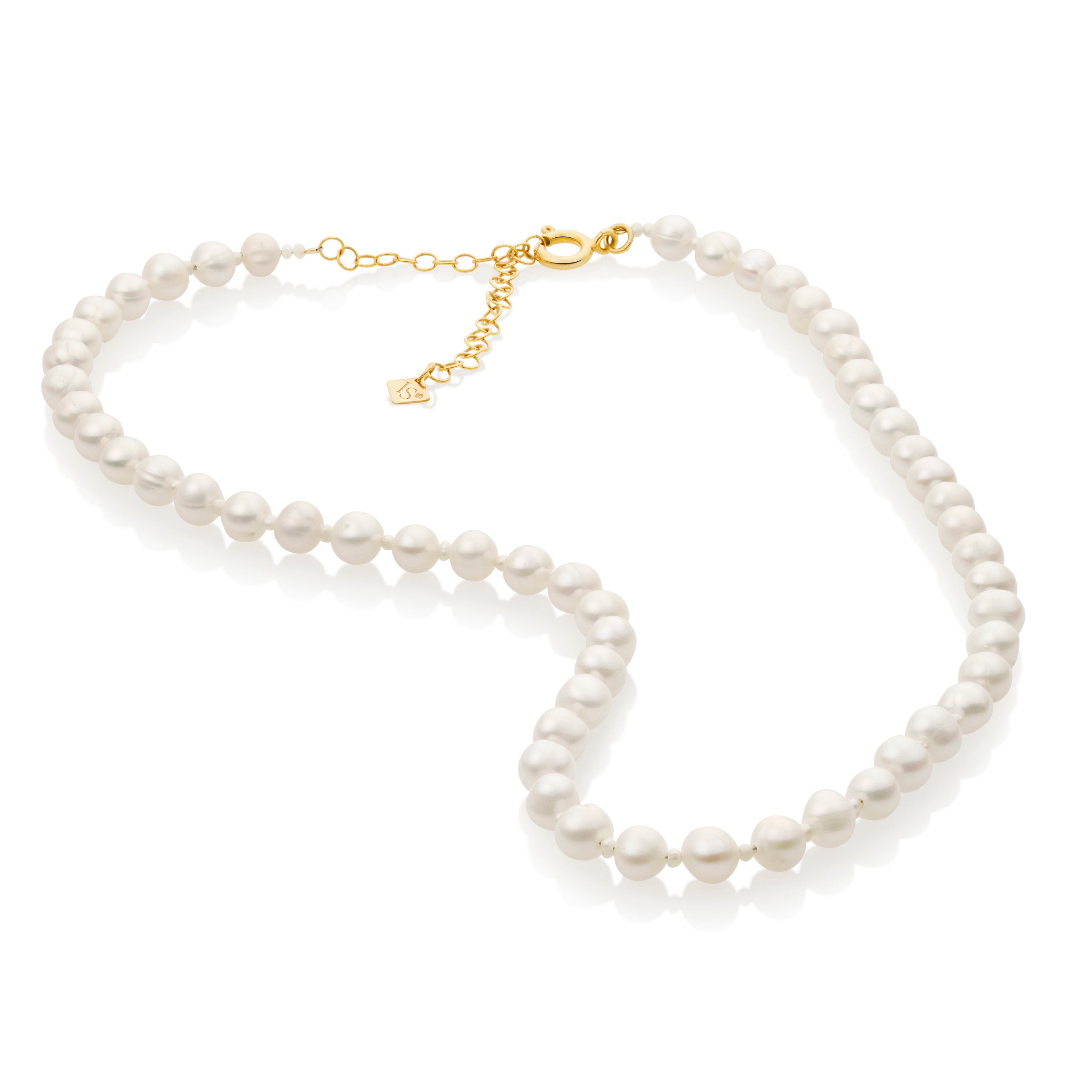 Inês Santos Jewellery - pearl jewelry - 18K Gold Vermeil Fresh Water Pearl Beaded Necklace