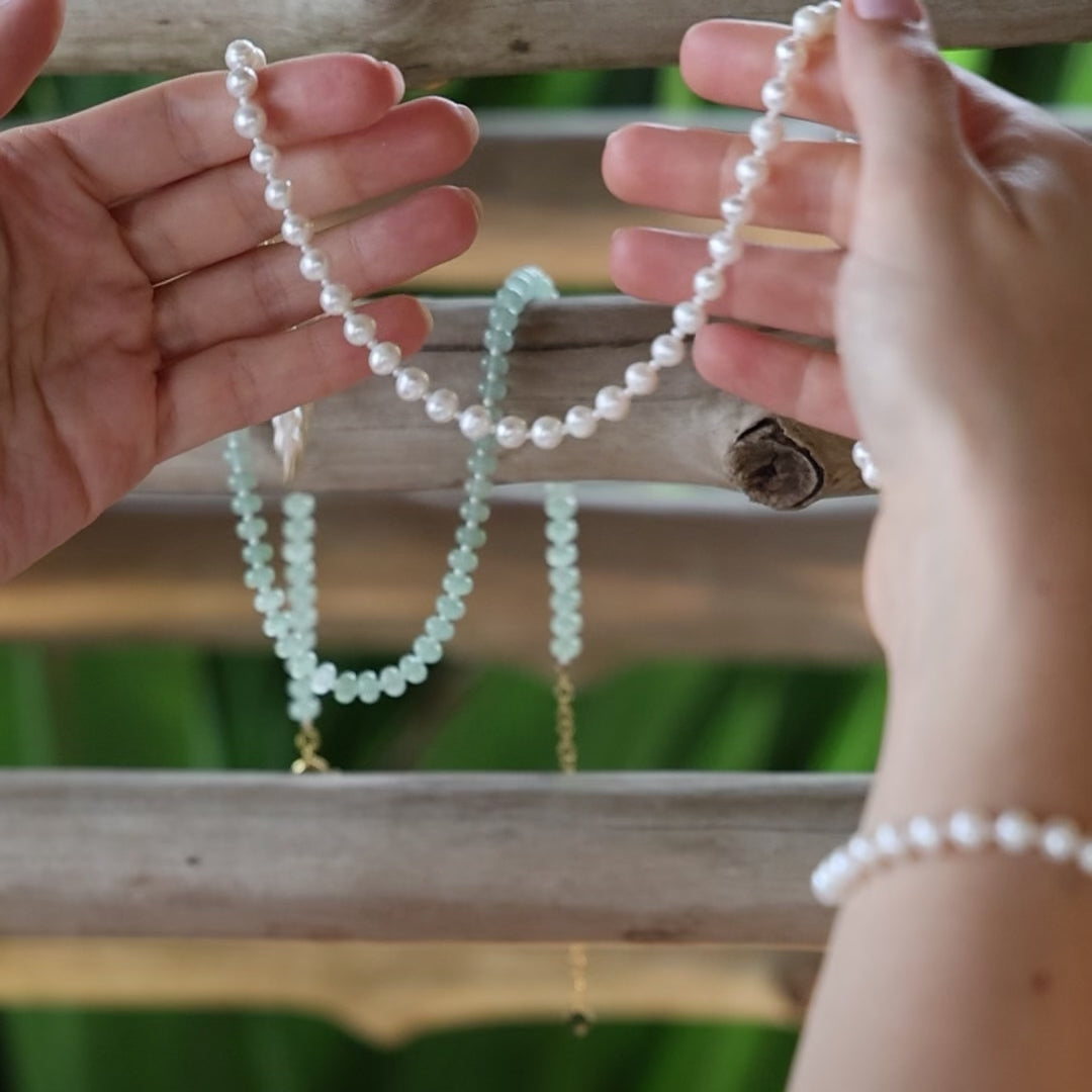 Inês Santos Jewellery - pearl jewelry - 18K Gold Vermeil Fresh Water Pearl Beaded Necklace