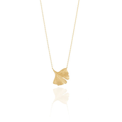 18K Gold Vermeil Ginkgo Leaf Necklace - INES SANTOS JEWELLERY | Gold Vermeil on Silver | Women's Luxury Jewellery | Sustainable Jewellery | Designer Jewellery | Unique Jewellery Design