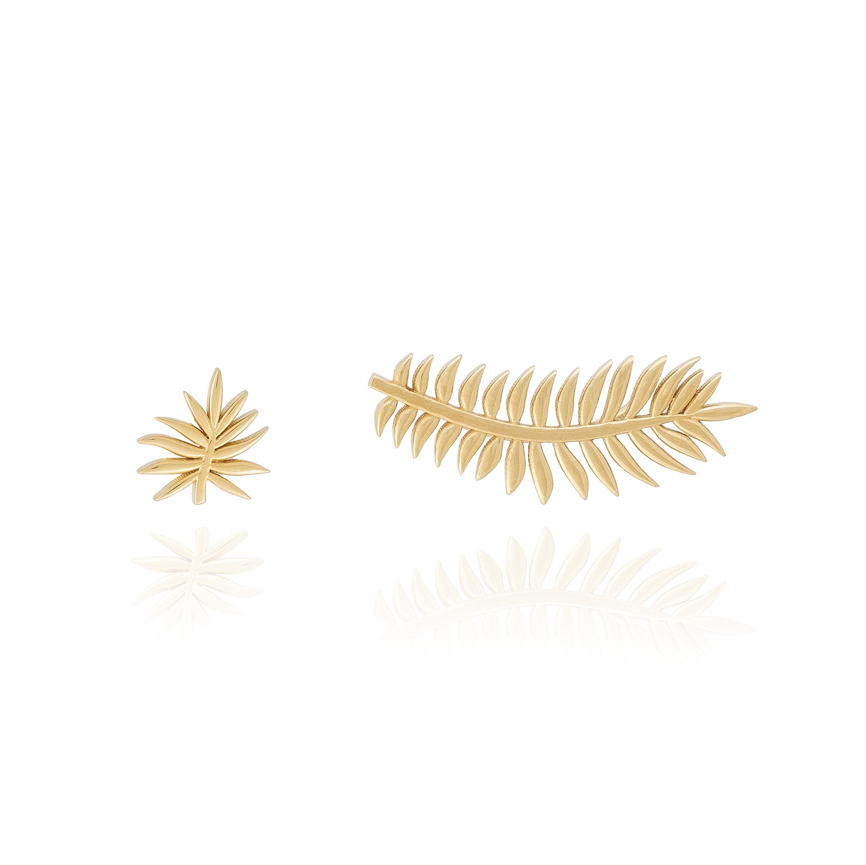 Palm Leaf 18k Gold store Plated Vermeil & Moissanite Earrings, Handmade Palm Leaf Carved Earrings, Gold Leaf Earrings, Gift Idea, Italy Jewelry