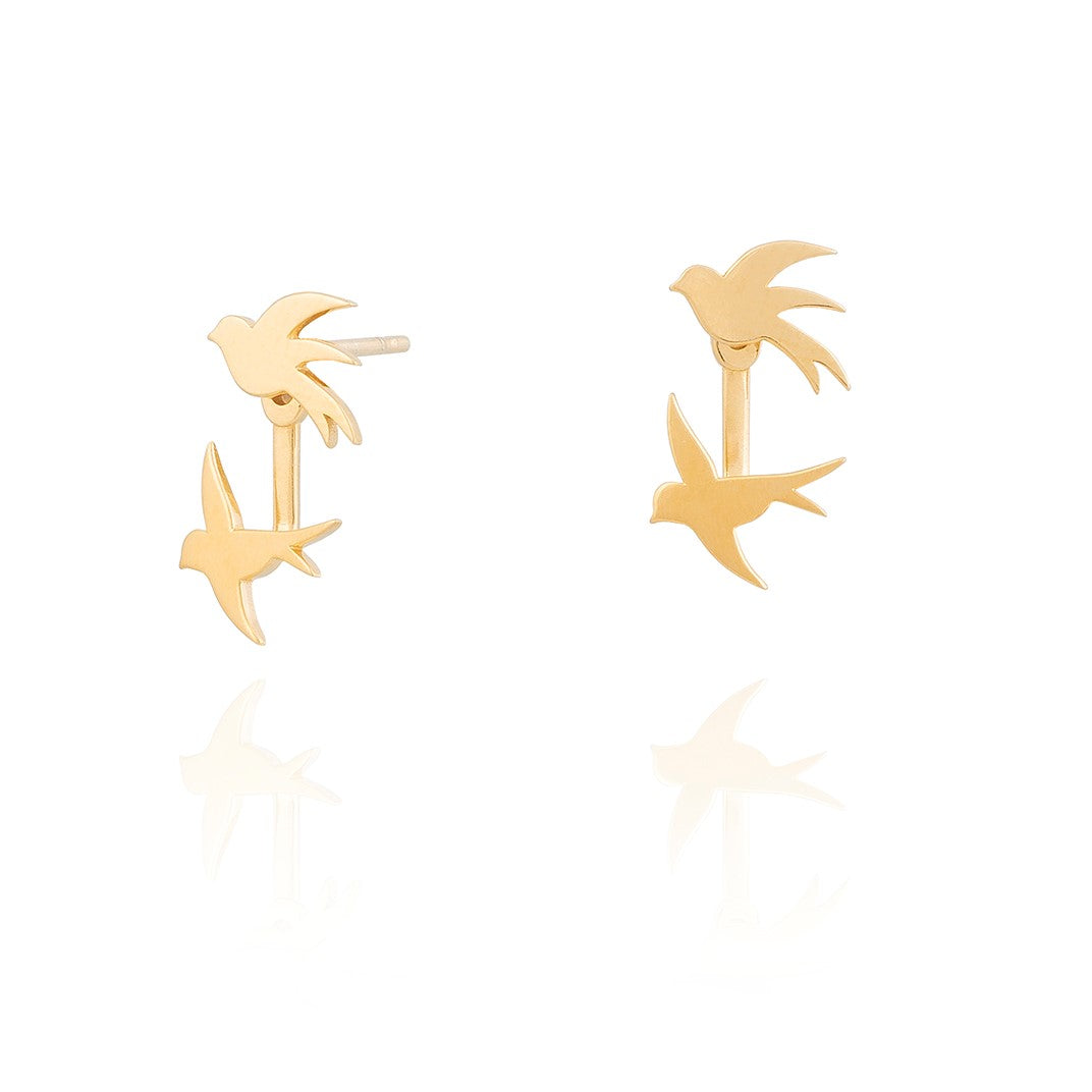 18K Gold Vermeil Swallow Earrings - INES SANTOS JEWELLERY | Women's Luxury Jewellery | Sustainable Jewellery | Designer Jewellery